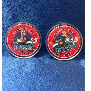 Vintage Pair of 2001 Laughlin Run Edgewater Five Dollar Chips
